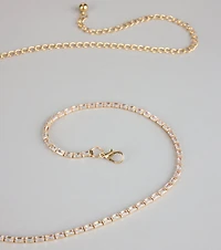 Soft Shine Dainty Rhinestone Chain Belt