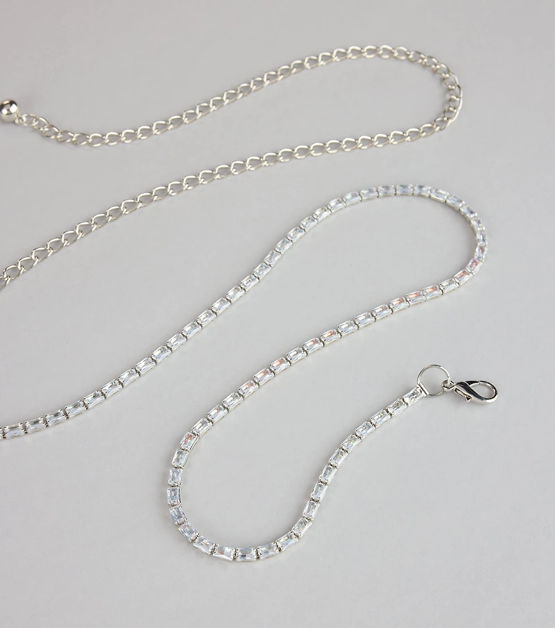 Soft Shine Dainty Rhinestone Chain Belt