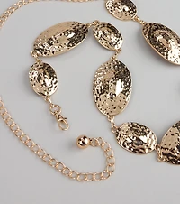Bold Shine Etched Concho Chain Belt