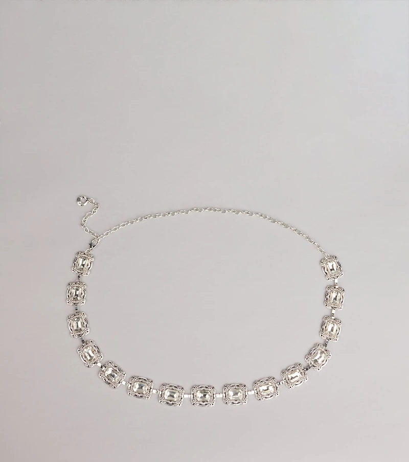 Gem Glow Etched Chain Belt