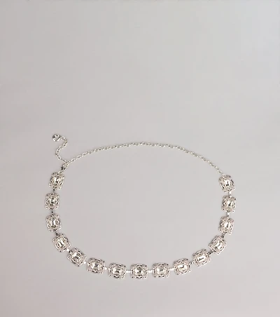 Gem Glow Etched Chain Belt