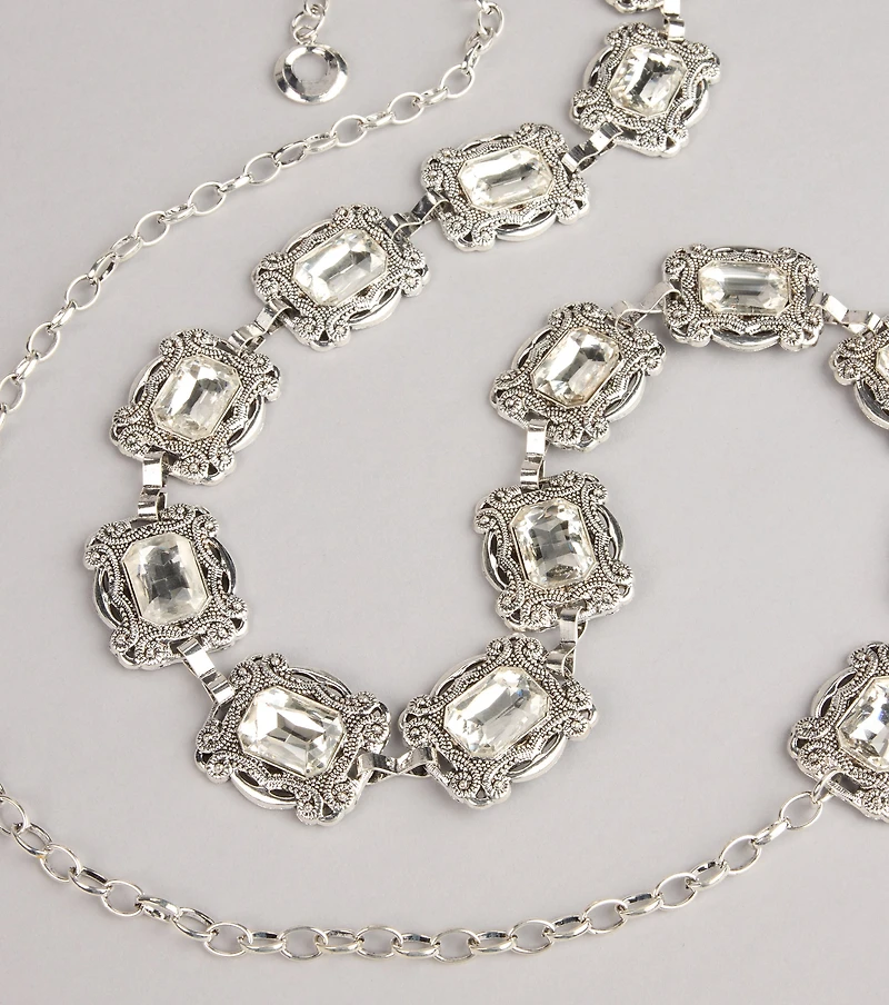 Gem Glow Etched Chain Belt
