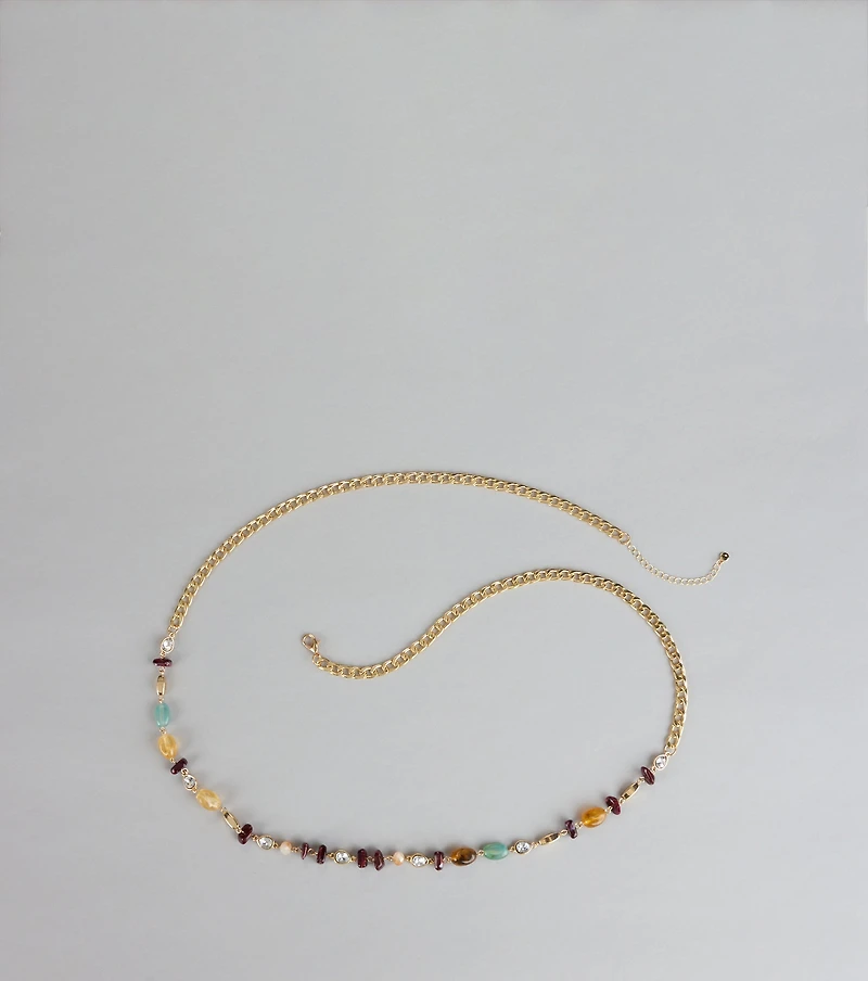 New Obsession Beaded Stone Chain Belt