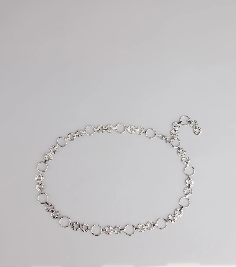 Trendy Vibes Textured O-Ring Chain Belt