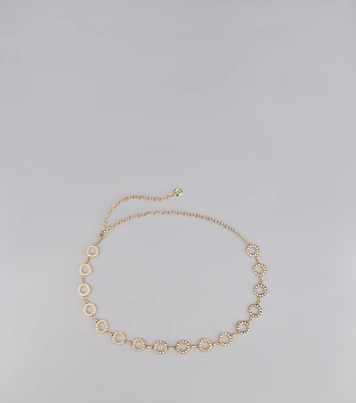 Linked Up Faux Pearl Chain Belt