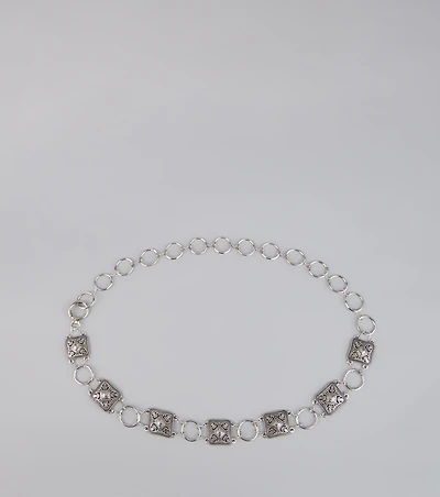 Major Attitude Etched Square Chain Belt