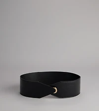 Sleek Finish Faux Leather Stretch Belt