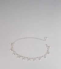 Glam Bow And Pearl Charm Belt