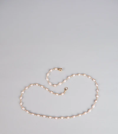 Everyday Elegance Faux Pearl Chain Belt