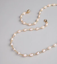 Everyday Elegance Faux Pearl Chain Belt