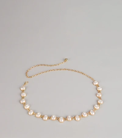 Polished Details Pearl Chain Belt
