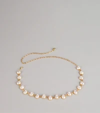 Polished Details Pearl Chain Belt