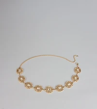 Golden Hour Glam Rhinestone Chain-Link Belt