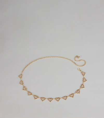 Sweet on You Sparkle Heart Chain Belt