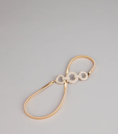 Sparkle Stunner Rhinestone Triple O-Ring Stretch Belt