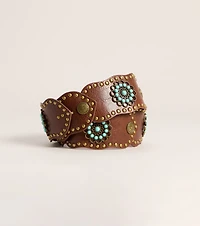 Desert Bloom Studded Faux Leather Belt