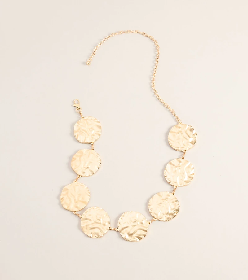 Sculpted Shine Disc Chain Belt