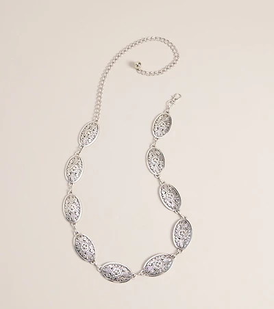 Wild Bloom Flower Concho Chain Belt