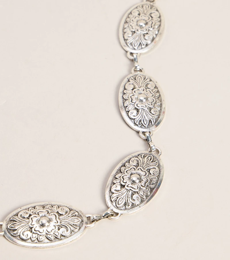 Wild Bloom Flower Concho Chain Belt