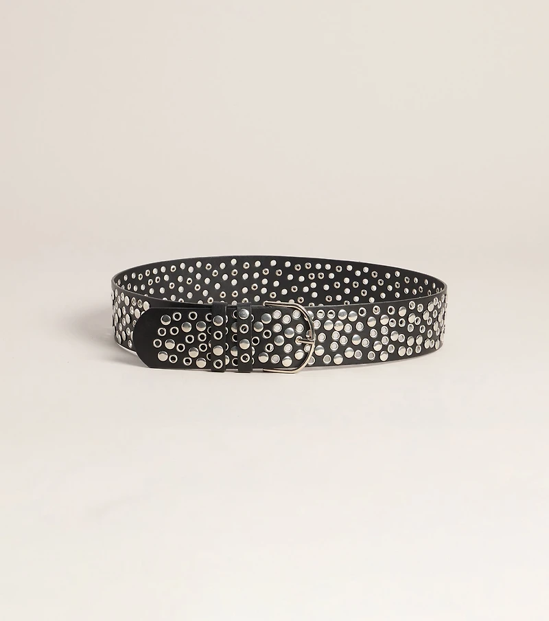 Instant Attitude Studded Faux Leather Belt