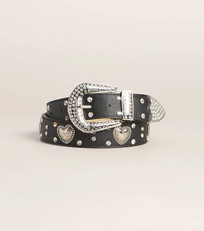 Love Struck Rhinestone Heart Belt