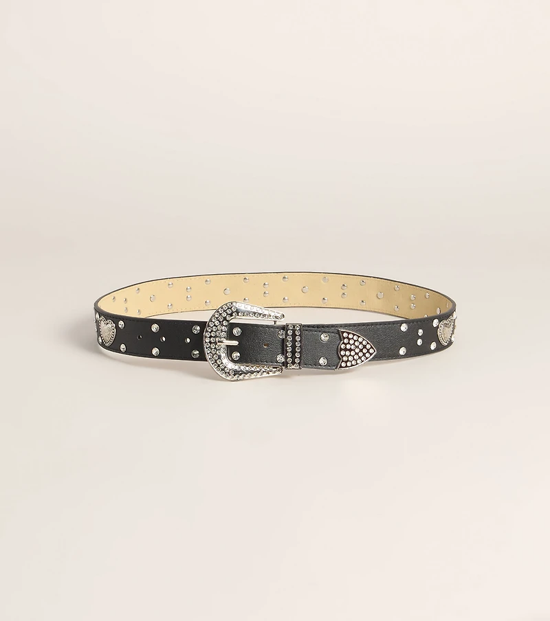 Love Struck Rhinestone Heart Belt