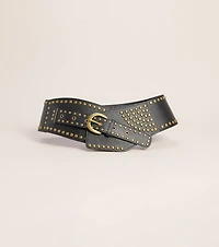 Waist Rules Studded Wide Belt