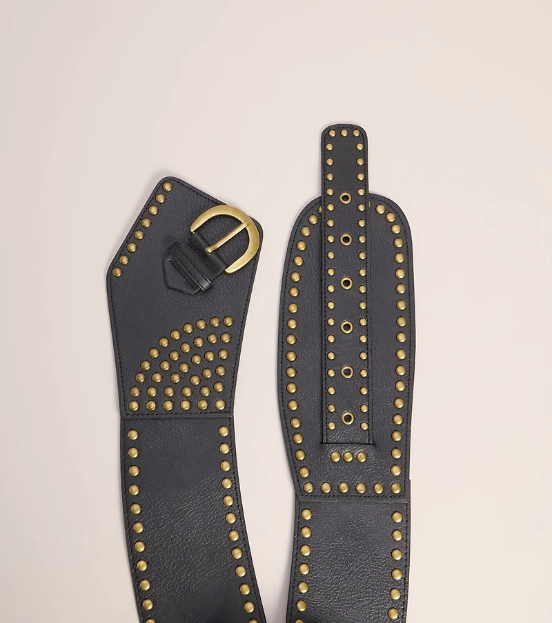 Waist Rules Studded Wide Belt