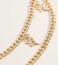 Bold Movement Dragon Charm Chain Belt