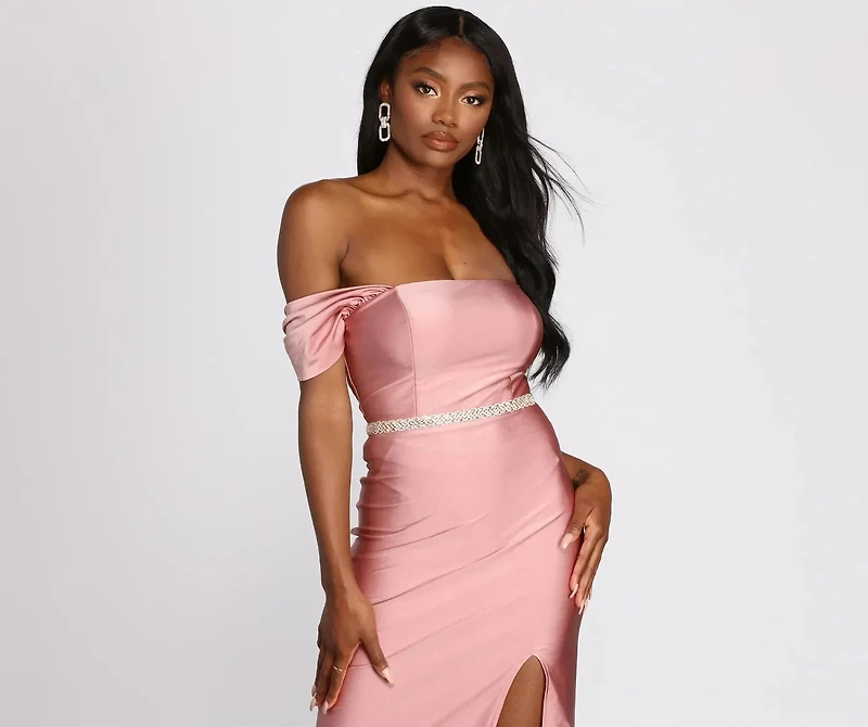 Looped Rhinestones Belt