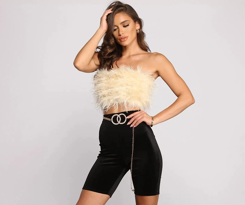 Double O-Ring Rhinestone Chain Belt