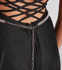 Major Bling Rhinestone Chain Belt