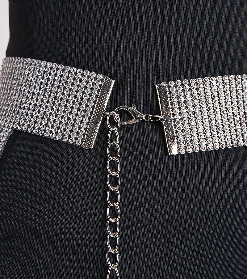 Festival Glam Rhinestone Fringe Belt