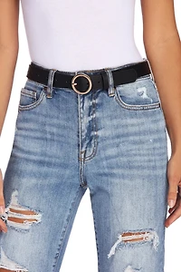 O Ring Buckle Skinny Belts