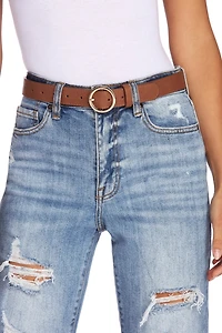 O Ring Buckle Skinny Belts