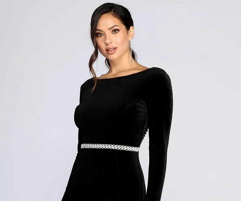 Looped Rhinestones Belt