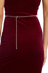 Looped Rhinestones Belt