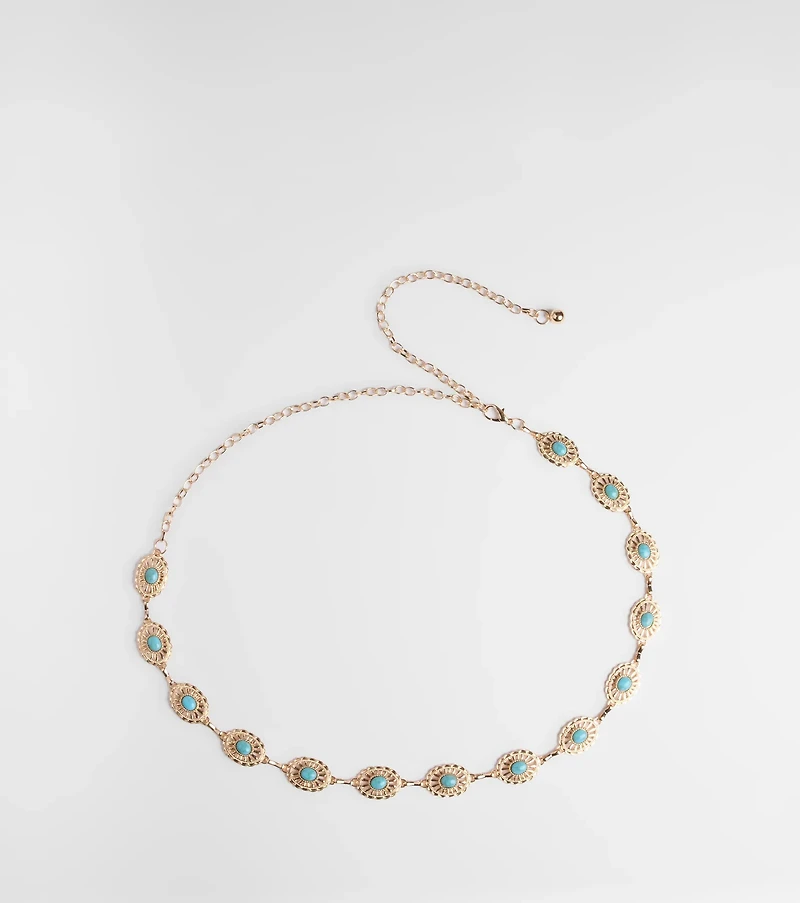 Free Riders Colored Stone Chain Belt