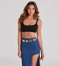 Riding Solo Rectangle Concho Chain Belt