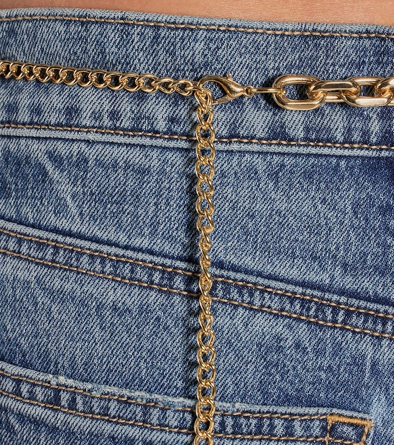 Edgy Fierce Mixed Metal Chain Link Belt