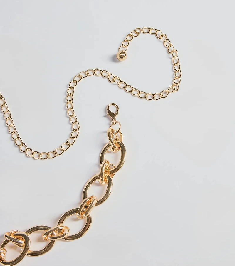 Edgy Vibes Chunky Chain-Link Metal Belt