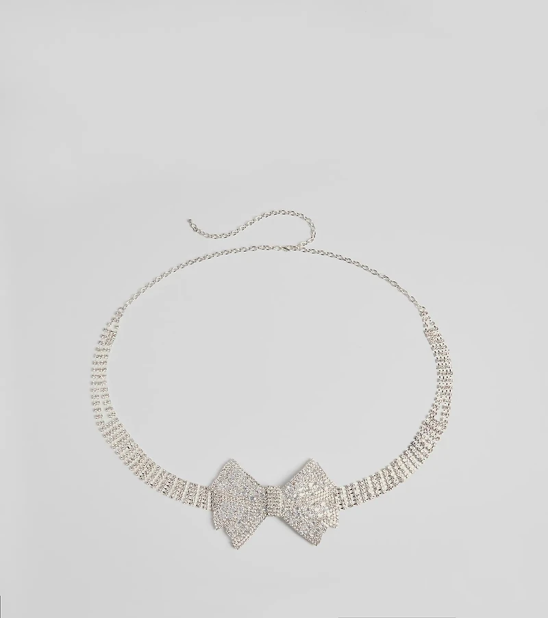 Sealed In Luxe Rhinestone Bow Belt