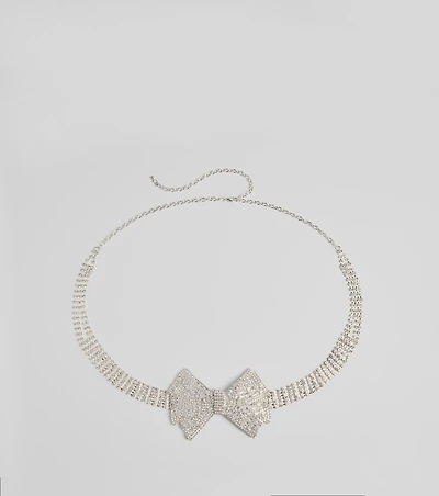 Sealed In Luxe Rhinestone Bow Belt