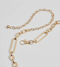 Chic Muse Paper Clip Metal Chain Belt
