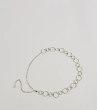 Glow On Rhinestone O-Ring Chain Belt