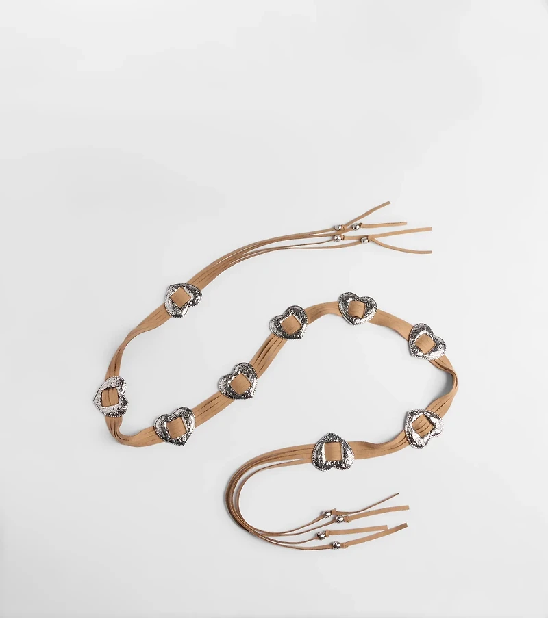 Wild Affair Heart Concho String Belt