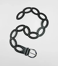 Edgy Approach Studded Oval Belt