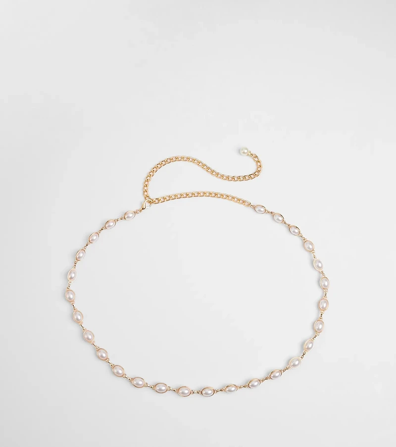 Oh-So-Chic Faux Pearl Chain Belt