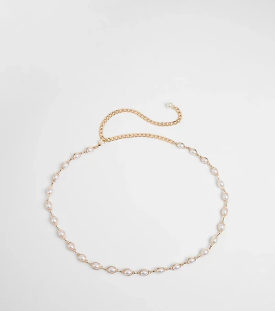 Oh-So-Chic Faux Pearl Chain Belt