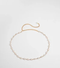 Oh-So-Chic Faux Pearl Chain Belt